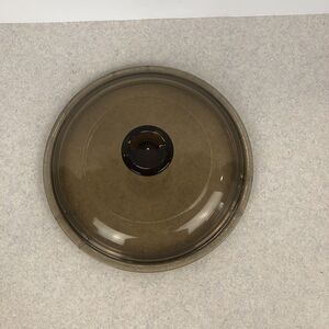 Vintage Vision Pyrex V-1-C 6"‎ Amber Glass Lid